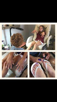 Manicure and Pedicures for Olivia's first day of School!