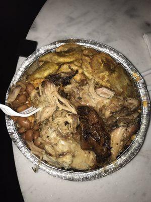 Yellow rice, brand, pernil, tostones