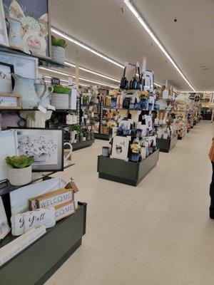 Display aisles next to cash registers