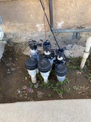 Before sprinkler irrigation valve replacement.