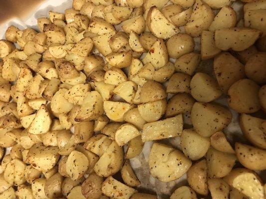 Bag of baby potatoes; Roasted and seasoned in EVOO and spices.