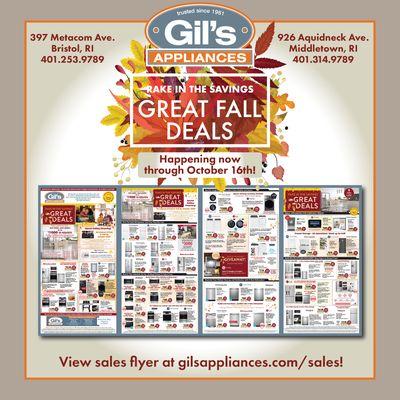 Gil's Appliances Fall Savings Event Happening Now Through October 16th