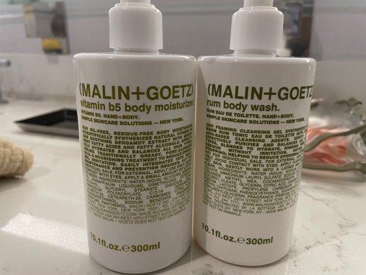 Malin + Goetz toiletries