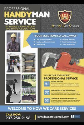 How We Care Services providing all your moving and handyman needs.