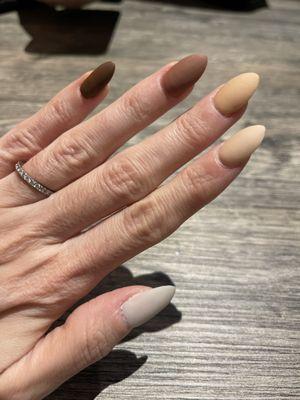 Gorgeous nails from Heidi's nails. Matte neutrals