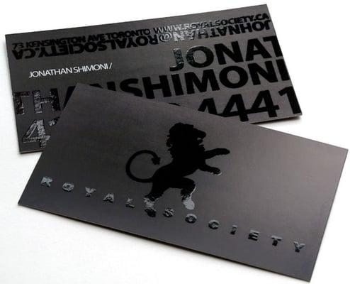 Silk business cards with Spot UV gloss