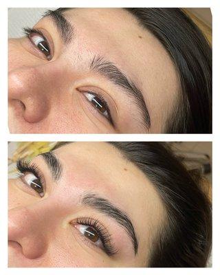 Lash extensions and brow lamination