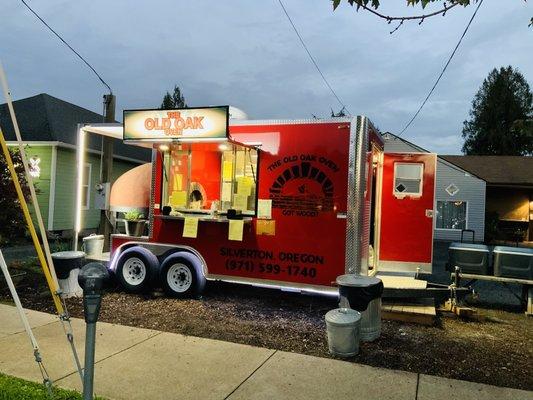 Our new food cart, all lit up!