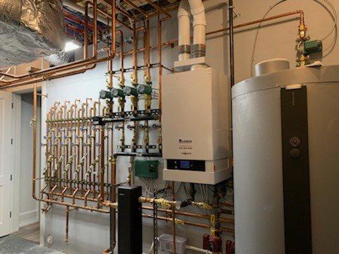 High-efficiency boiler with indirect water heater