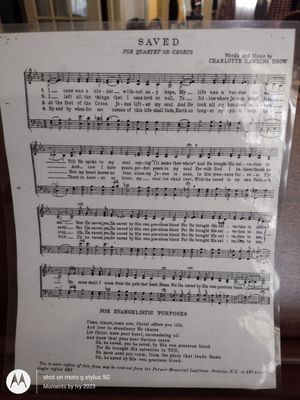 Sheet music written by Ms. Charlotte Hawkins Brown 09/27/2023