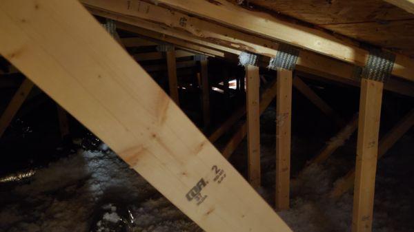 attic - opening to the roof of the house.