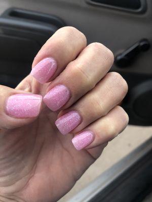 Pink Dip on my nails