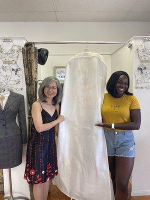 Wedding dress alterations with the owner Helen