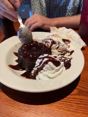 Hubby enjoying dessert!