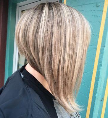 A-line bob with highlights and lowlights dimension and a bit of contrast. By yours truly Ashly McNulty at Sugar Junkie Beauty Lounge