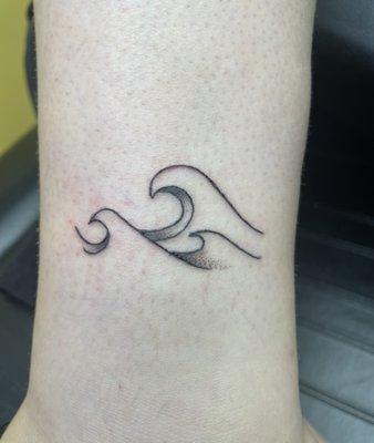 Waves tattoo (ankle)