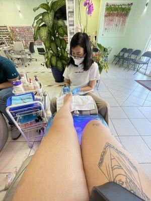 The lady that did my toes. super nice.