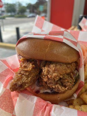 fried chicken sando