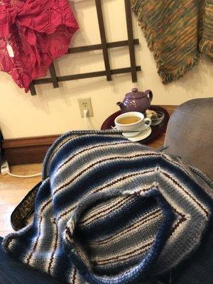 Knitting and tea