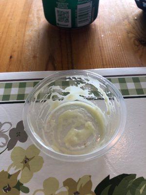 Tiny container of potato salad