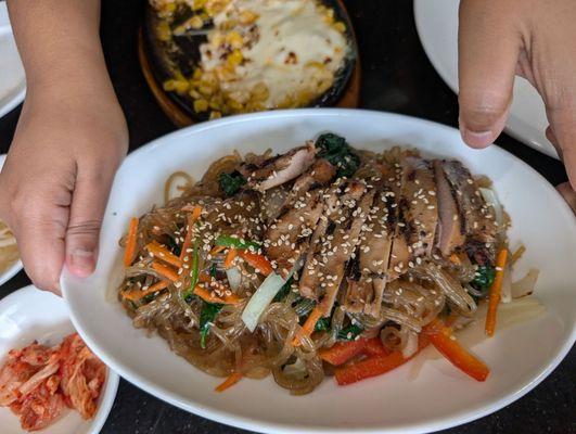 japchae + chicken