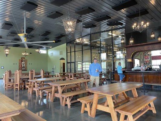 Bar and indoor dining space