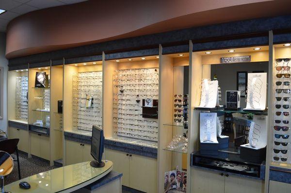 We carry an extensive variety of frames like, Jimmy Choo, Kate Spade, Silhouette, Maui Jim, Ray Ban, Neubau, Tura, Hugo Boss, and many more.