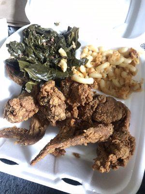 Collard greens, macaroni and cheese, 5. Chicken Wings Platter