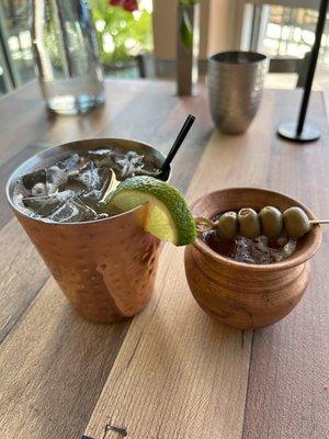 Mexican Martini served Moscow mule fashion! So cool!