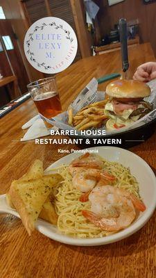 Mind blowing burger yummy shrimp scampi very reasonable prices