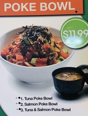 Menu - poke bowls