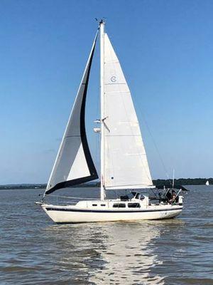 Moon Shadow under sail on the Chesapeake