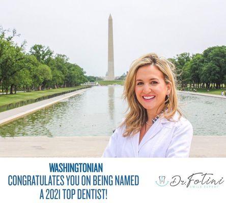 Dr C has received the TOP Prosthodontist 2021 award by Washingtonian Magazine.