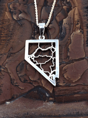 Sterling pendant featuring Nevada Roadways.