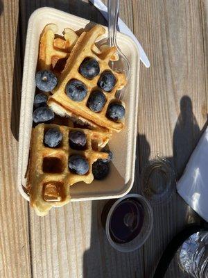 Waffles with blueberries