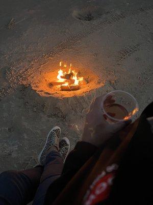 Staying warm in cold beach nights