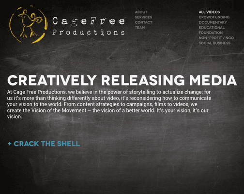 Homepage introducing how we creatively release media, to release your organisation's potential.