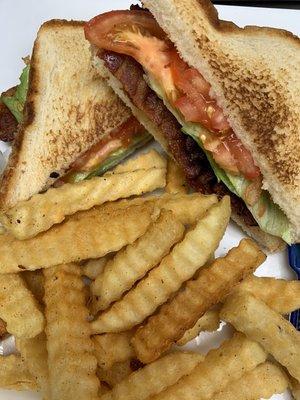 BLT Sandwich with fries