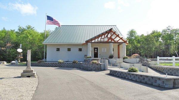 Our new entrance with overhang and ramp is now complete and ready to welcome you to our Pro Shop.