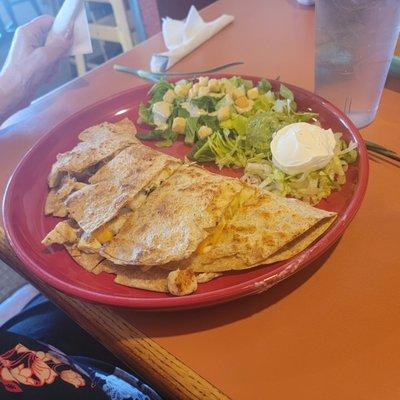 Lite Chicken Fajita Quesadilla