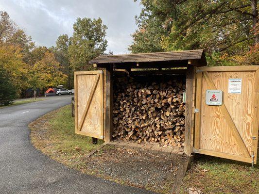 Firewood for sale. $1/log (Oct 2022).