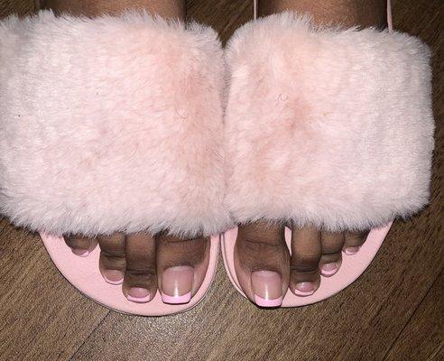 Smooth Pedicure , Pink French Tip