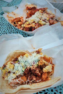 Loaded fries (top), Roti papi (Bottom)