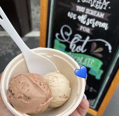 At OTG - mini scoops of chocolate smoke and earl grey