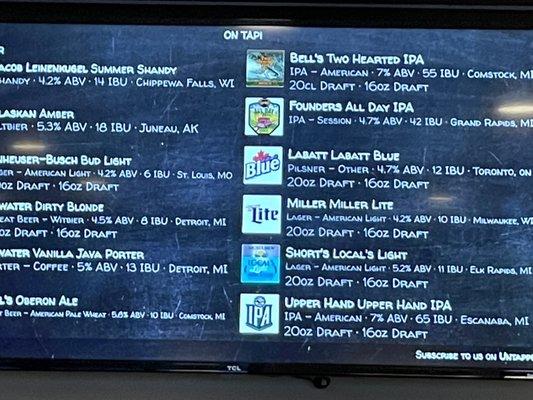 The daily beer list is impressive.