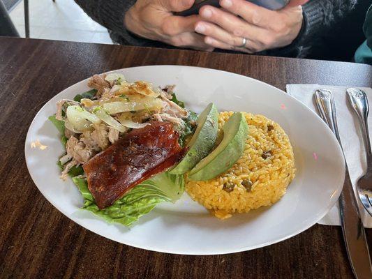 Roast pork with rice & beans