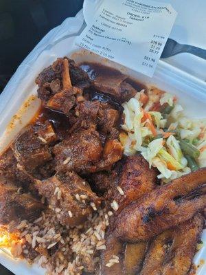 OXTAILS, peas & rice, cabbage. $19