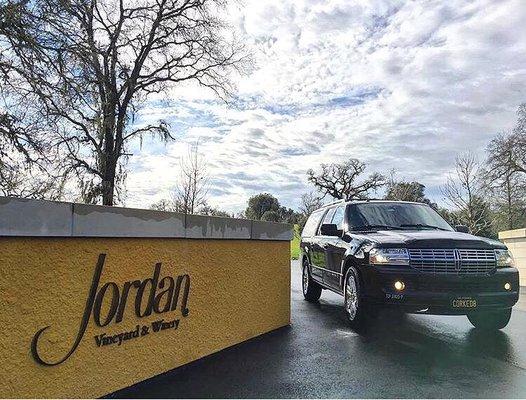 Our Lincoln Navigator up at Jordan vineyards