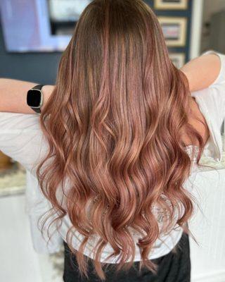 Balayage rose gold