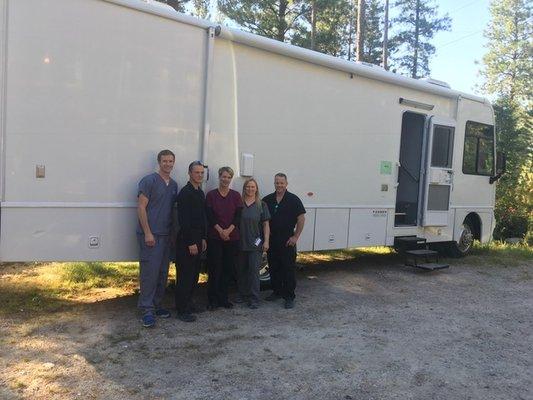 Dental Outreach in a mobile dental clinic in Polson, MT.